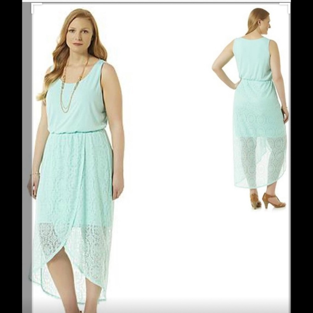 Simply Emma Mint Blue Crochet Maxi Dress Women’s Size 3x — NWOT